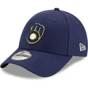 marineblaue-verstellbare-curved-cap-9forty-the-league-der-milwaukee-brewers-mlb-von-new-era