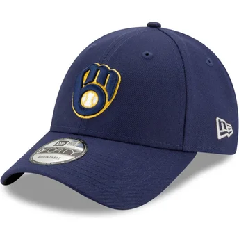 Marineblaue verstellbare Curved Cap 9FORTY The League der Milwaukee Brewers MLB von New Era
