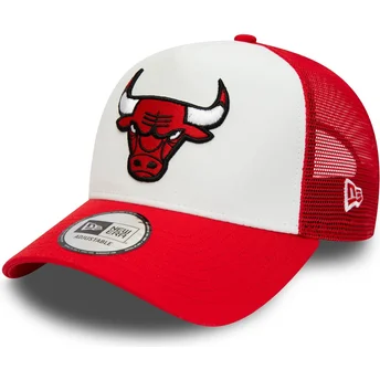 Czapka trucker biała i czerwona A Frame Team Colour Chicago Bulls NBA New Era