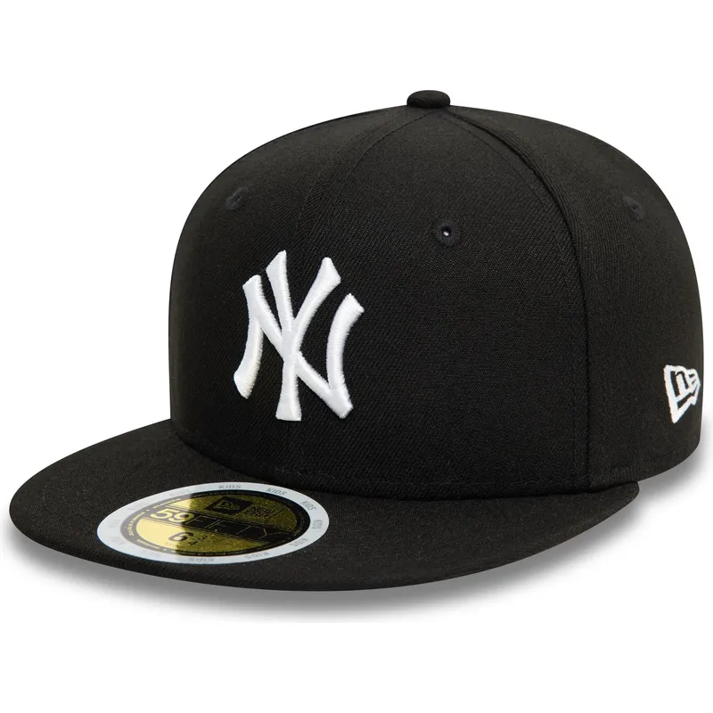 schwarze-flache-angepasste-kinderkappe-59fifty-der-new-york-yankees-mlb-von-new-era