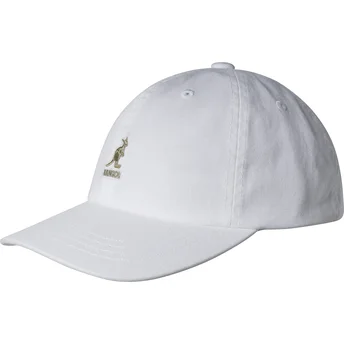 Ρυθμιζόμενο λευκό καπέλο με καμπύλη Washed Baseball White της Kangol