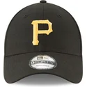 schwarze-verstellbare-gebogene-kappe-9forty-the-league-der-pittsburgh-pirates-mlb-von-new-era
