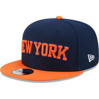 Καπέλο επίπεδο μπλε σκούρο και πορτοκαλί snapback 9FIFTY Statement των New York Knicks NBA της New Era
