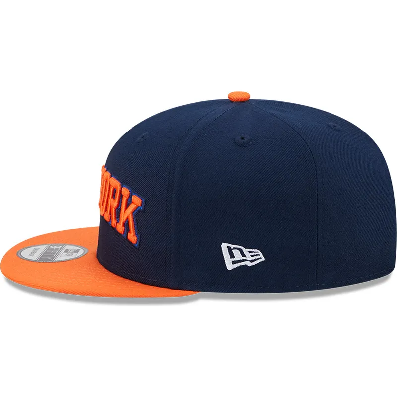 granatowo-pomaranczowa-czapka-z-daszkiem-snapback-9fifty-statement-new-york-knicks-nba-new-era