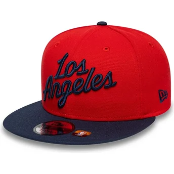 Κόκκινο και μπλε σκούρο επίπεδο καπέλο snapback 9FIFTY Statement των Los Angeles Clippers NBA από την New Era