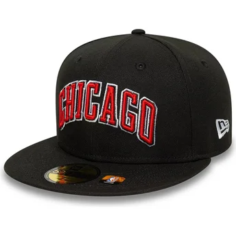 Μαύρο καπέλο με ίσιο γείσο 59FIFTY Statement των Chicago Bulls NBA της New Era