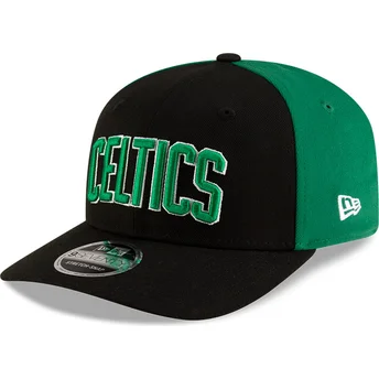 Gorra curva negra y verde snapback 9SEVENTY Statement Stretch Snap de Boston Celtics NBA de New Era