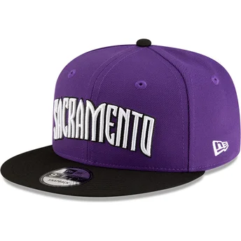 Καπέλο με ίσιο γείσο μωβ και μαύρο snapback 9FIFTY Classic των Sacramento Kings NBA της New Era