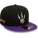 casquette-plate-noire-et-violette-ajustee-59fifty-classic-toronto-raptors-nba-new-era