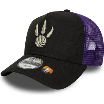 Casquette trucker noire et violette A Frame Classic Toronto Raptors NBA New Era