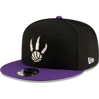 Gorra plana negra y violeta snapback 9FIFTY Classic de Toronto Raptors NBA de New Era