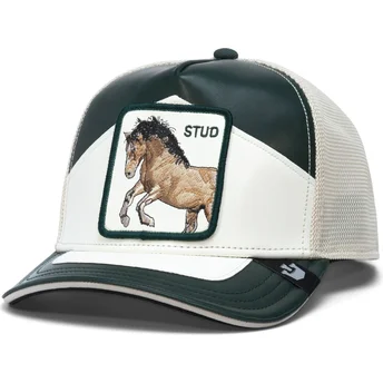 Goorin Bros. Horse Moto Lamba Stud The Farm Black and White Trucker Hat Caphunters