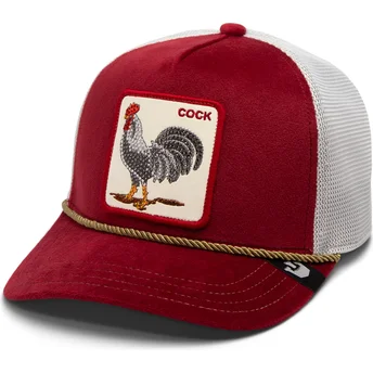 Casquette trucker rouge et blanche coq Cock Garnet Rooster The Farm Jewel Tones Goorin Bros.