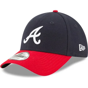 casquette-courbee-bleue-marine-et-rouge-ajustable-9forty-the-league-atlanta-braves-mlb-new-era