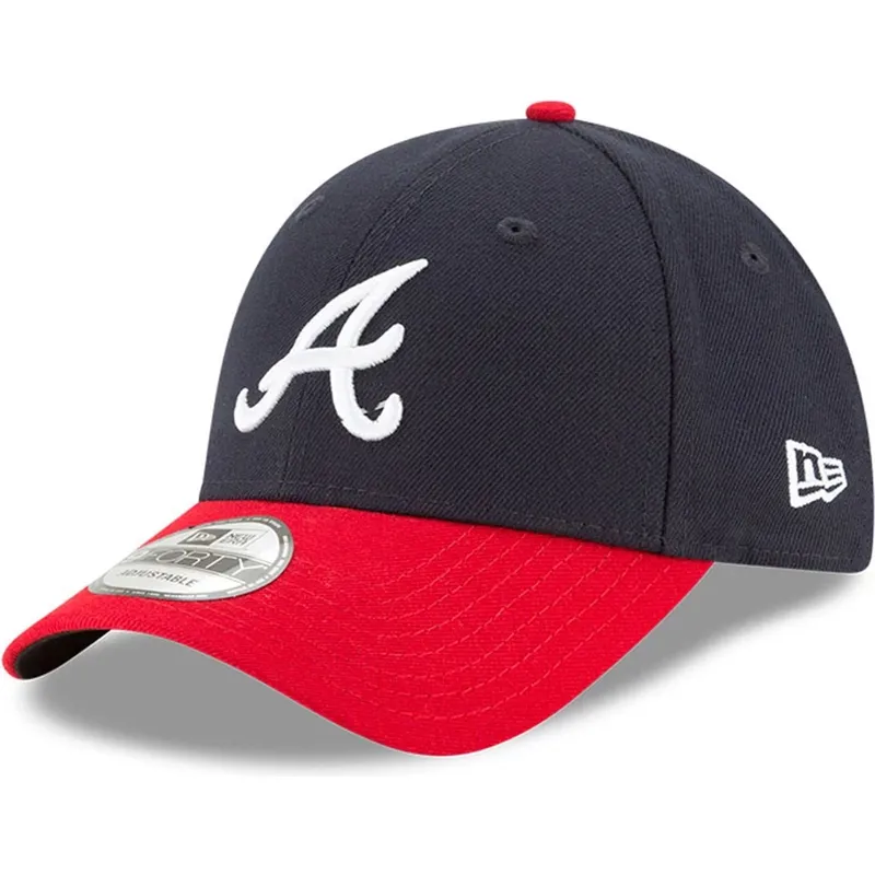 marineblaue-und-rote-verstellbare-curved-cap-9forty-the-league-atlanta-braves-mlb-von-new-era