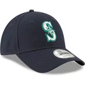 marineblaue-verstellbare-curved-cap-9forty-the-league-der-seattle-mariners-mlb-von-new-era