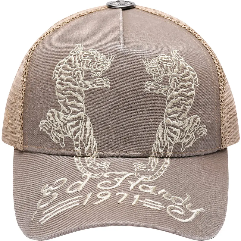 beige-trucker-keps-desert-tiger-fran-ed-hardy