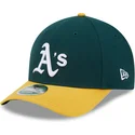 casquette-courbee-verte-et-jaune-snapback-9forty-m-crown-player-replica-oakland-athletics-mlb-new-era