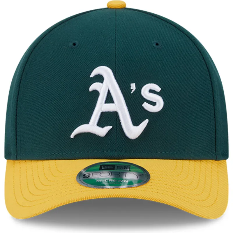 zielono-zolta-zakrzywiona-czapka-snapback-9forty-m-crown-player-replica-oakland-athletics-mlb-new-era