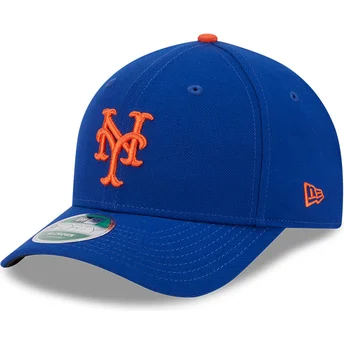 Blaue gebogene Snapback-Kappe 9FORTY M-Crown Player Replica der New York Mets MLB von New Era