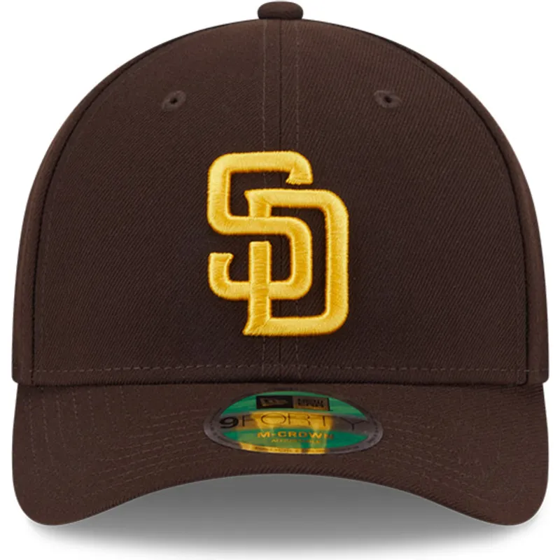 braune-gebogene-snapback-kappe-9forty-m-crown-player-replica-der-san-diego-padres-mlb-von-new-era