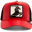 trucker-cap-rot-und-schwarz-pferd-shleather-stallion-the-farm-von-goorin-bros