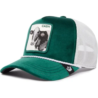 Goorin Bros. Grön och vit truckerkeps med ko Cash Emerald Cow The Farm Jewel Tones.