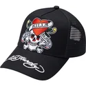 casquette-trucker-noire-love-kills-slowly-ed-hardy