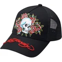 gorra-trucker-negra-skull-rose-de-ed-hardy