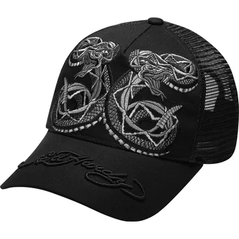 Casquette trucker noire Duo Black Snake Ed Hardy