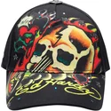 schwarze-verstellbare-curved-cap-skull-chopper-von-ed-hardy