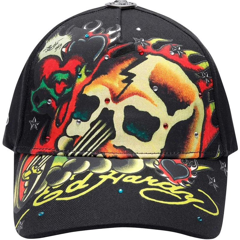 verstellbare-schwarze-skull-chopper-kappe-von-ed-hardy