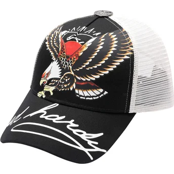 Ed Hardy Soaring Eagle Black and White Trucker Hat