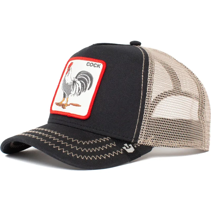 czapka-trucker-czarna-kogut-rooster-od-goorin-bros