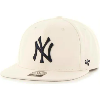 Casquette plate beige uni snapback MLB NewYork Yankees 47 Brand