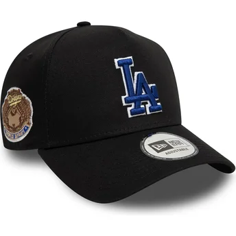 Casquette courbée noire snapback avec logo bleu 9FORTY A Frame World Series Patch Los Angeles Dodgers MLB New Era