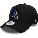 casquette-courbee-noire-snapback-avec-logo-bleu-9forty-a-frame-world-series-patch-los-angeles-dodgers-mlb-new-era