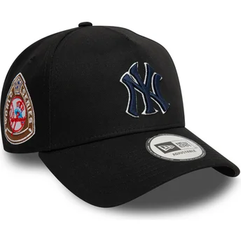 Καπέλο μαύρο καμπυλωτό snapback με σκούρο μπλε λογότυπο 9FORTY A Frame World Series Patch των New York Yankees MLB της New Era