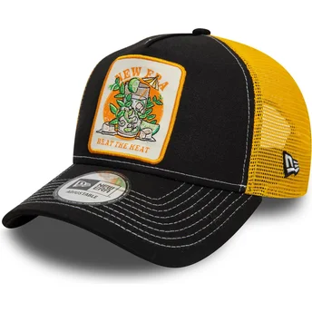 Καπέλο Trucker Μαύρο και Κίτρινο 9FORTY A Frame Summer Patch από τη συλλογή Beat The Heat της New Era
