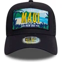 maui-cities-and-beaches-new-era-morkbla-9forty-a-frame-license-plate-truckerkeps