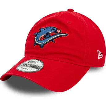 Czerwona regulowana czapka z zakrzywionym daszkiem 9TWENTY Clearwater Threshers MiLB od New Era