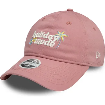 Rosa justerbar böjd keps för kvinnor 9TWENTY Holiday Mode från New Era