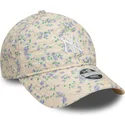 bezowa-zakrzywiona-czapka-z-daszkiem-regulowana-dla-kobiet-9twenty-floral-quilt-new-york-yankees-mlb-od-new-era