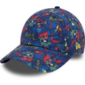 marineblaue-gebogene-kappe-fur-kinder-9forty-all-over-print-von-superman-dc-comics-von-new-era