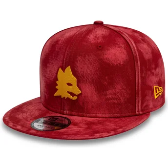 Κόκκινο επίπεδο καπέλο snapback 9FIFTY Tie Dye της Associazione Sportiva Roma Serie A της New Era