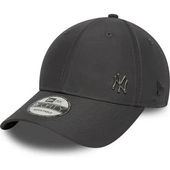 Γκρι κυρτό ρυθμιζόμενο καπέλο 9FORTY Flawless των New York Yankees MLB της New Era