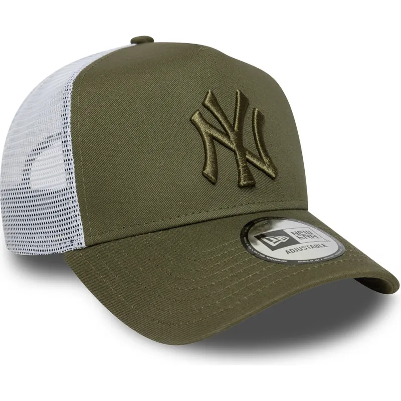 czapka-trucker-zielono-biala-z-zielonym-logo-a-frame-league-essential-new-york-yankees-mlb-new-era