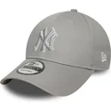 new-era-mlb-new-york-yankees-9forty-outline-verstellbare-graue-kappe-mit-gebogenem-schirm