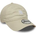 casquette-courbee-beige-ajustable-9twenty-mini-logo-new-york-yankees-mlb-new-era