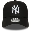 schwarze-gebogene-snapback-kappe-e-frame-league-essential-der-new-york-yankees-mlb-von-new-era
